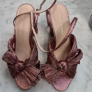 Camellia Knotted Metallic Sandal size 8